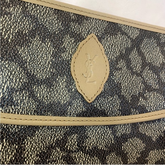 Vintage YSL Yves Saint Laurent Giraffe Print Leather Clutch Pouch - Picture 4 of 16
